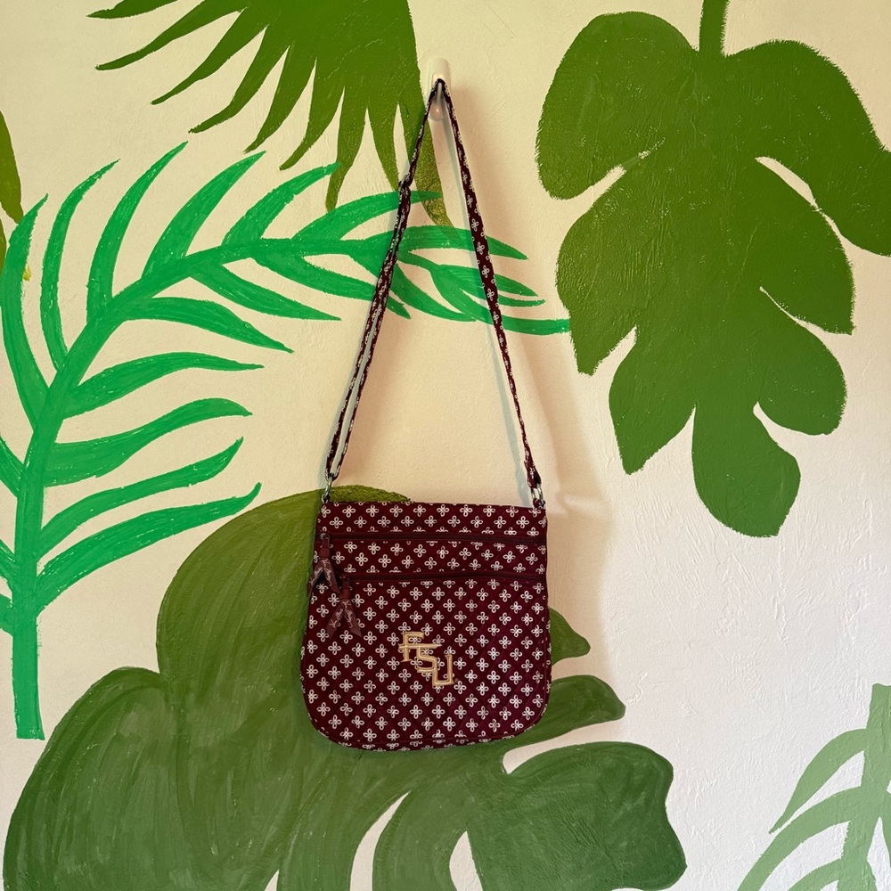 Vera Bradley FSU Burgundy Floral Crossbody Bag
